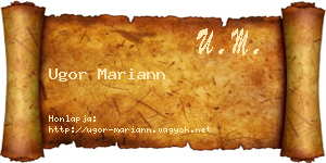 Ugor Mariann névjegykártya
