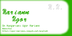 mariann ugor business card